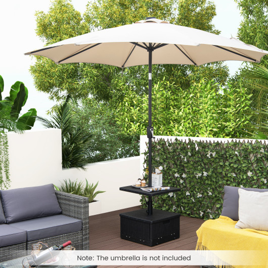 175 LBS Outdoor Fillable Umbrella Base with Table Tray - Image 4