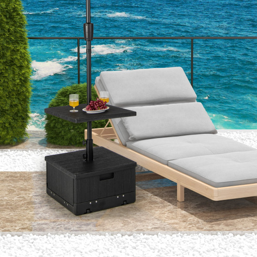 175 LBS Outdoor Fillable Umbrella Base with Table Tray - Image 5