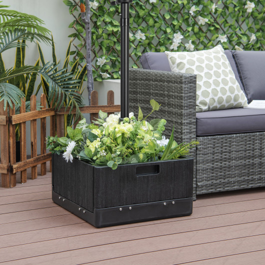 175 LBS Outdoor Fillable Umbrella Base with Table Tray - Image 6