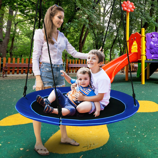 40 Inches Saucer Tree Swing for Kids and Adults-Navy - Image 5