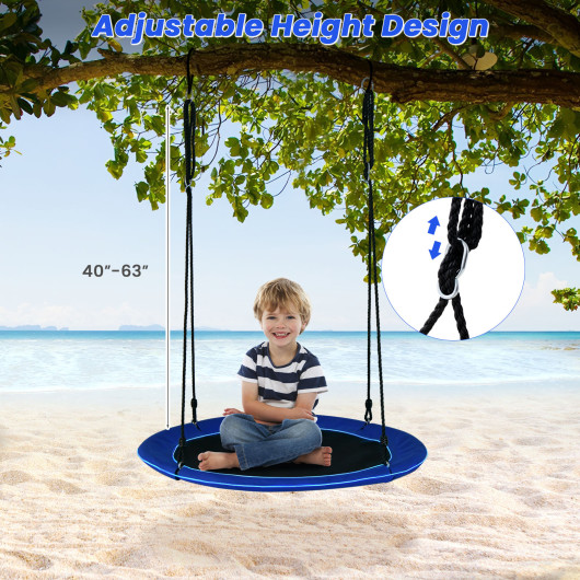 40 Inches Saucer Tree Swing for Kids and Adults-Navy - Image 6