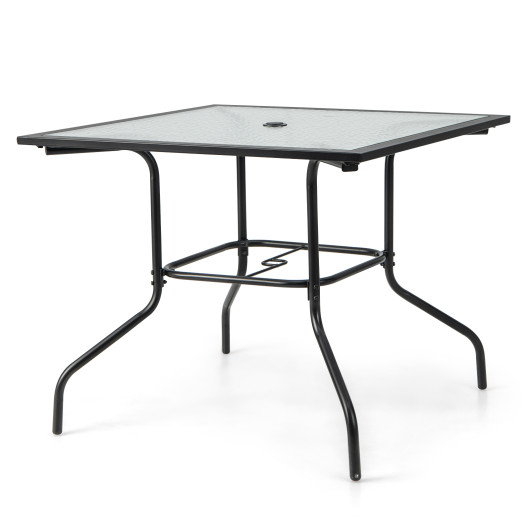 35 x 35 Inch Patio Dining Table with 1.5" Umbrella Hole (Umbrella NOT Included)