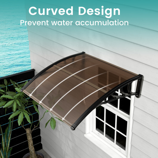 Outdoor Front Door Patio Overhang Awning for Sunlight Rain Snow Wind Protection-40 x 40 Inch - Image 5