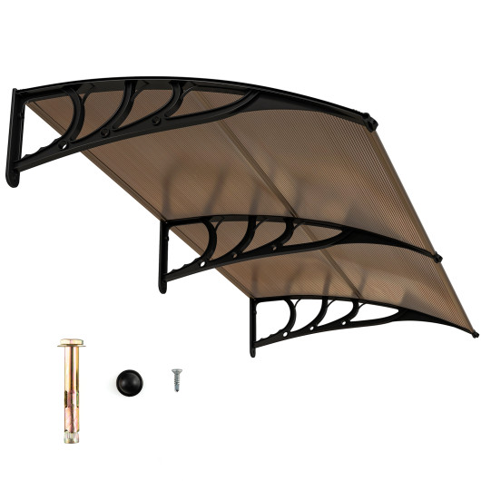 Outdoor Front Door Patio Overhang Awning for Sunlight Rain Snow Wind Protection-80 x 40 Inch - Image 3