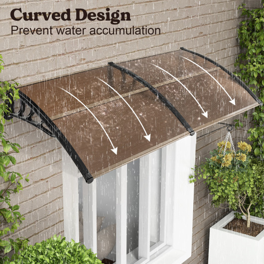 Outdoor Front Door Patio Overhang Awning for Sunlight Rain Snow Wind Protection-80 x 40 Inch - Image 2