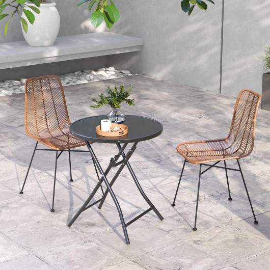 23 Inch Round Bistro Table with Tempered Glass Tabletop - Image 5
