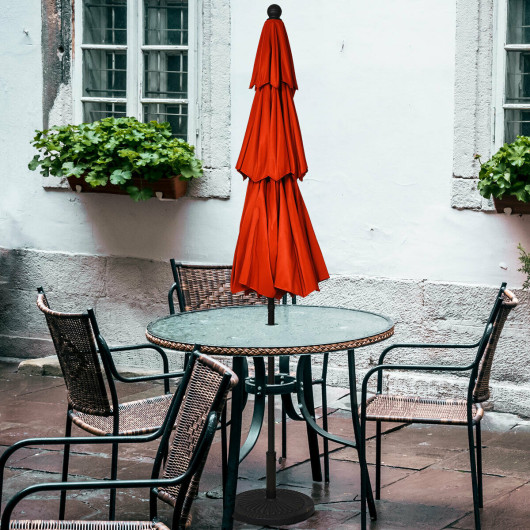 10ft 3 Tier Patio Umbrella Aluminum Sunshade Shelter Double Vented without Base-Red - Image 2