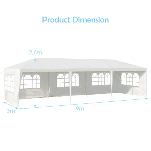 10 x 30 Feet Canopy Tent with 5 Removable Sidewalls for Party Wedding - Image 4