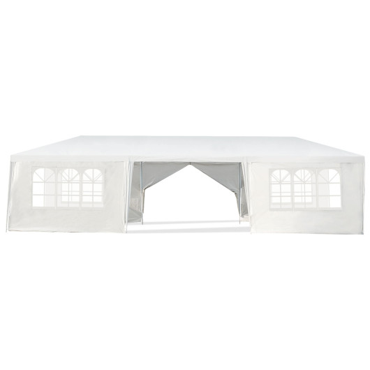 10 x 30 Feet Outdoor Canopy Tent with 6 Removable Sidewalls and 2 Doorways-White - Image 4