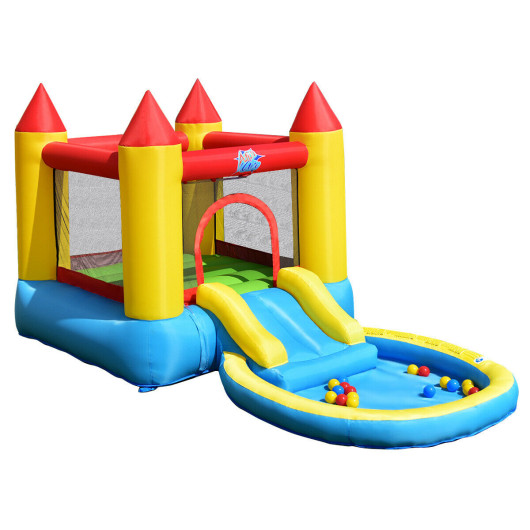 Kids Inflatable Bounce House Castle with Balls Pool and Bag - Image 4