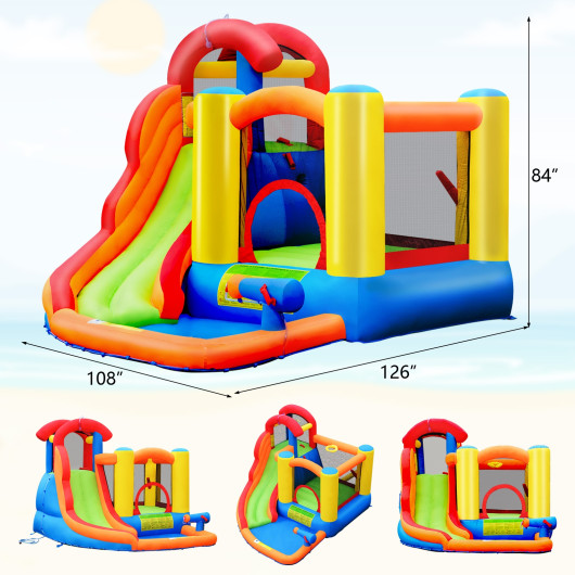 Inflatable Water Slide Bounce House with Pool and Cannon Without Blower - Image 3
