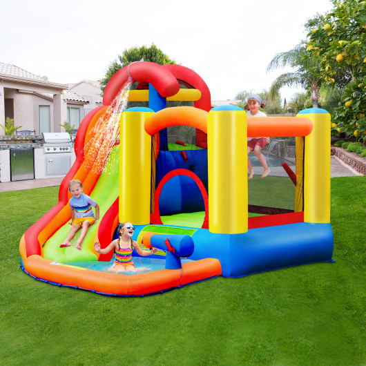 Inflatable Water Slide Bounce House with Pool and Cannon Without Blower - Image 5