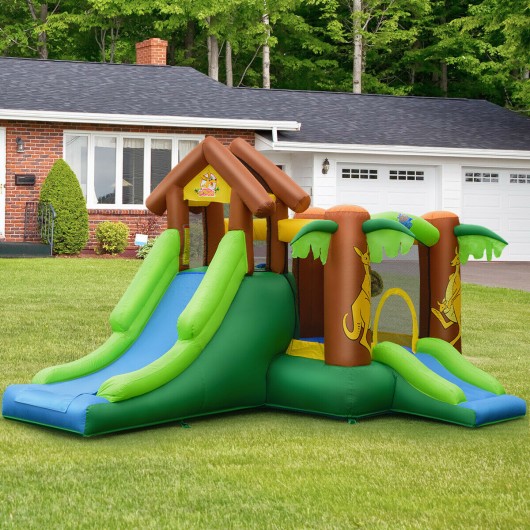 Kids Inflatable Jungle Bounce House Castle including Bag without Blower - Image 3