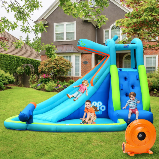 Hippo Inflatable Water Slide Bounce House with Air Blower - Image 4
