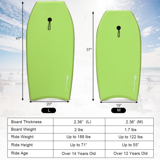 Super Surfing Lightweight Bodyboard with Leash-M - Image 6