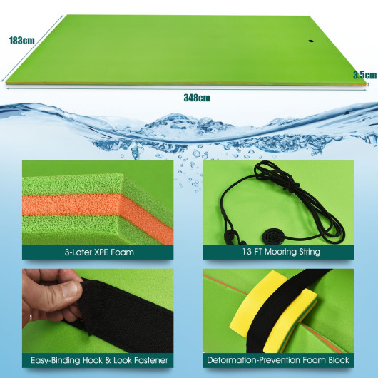 12 x 6 3 Layer Floating Water Pad-Green - Image 3