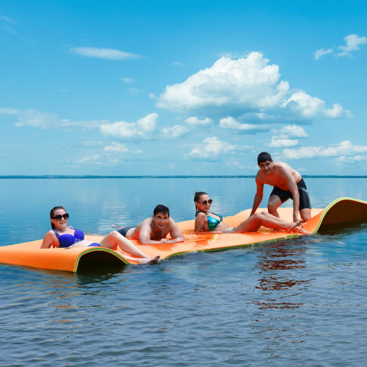 12 x 6 Feet 3 Layer Floating Water Pad-Orange - Image 5