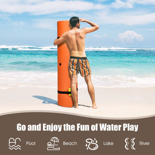 12 x 6 Feet 3 Layer Floating Water Pad-Orange - Image 4