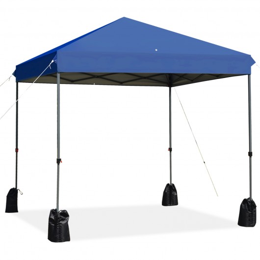 8x8' Outdoor Pop up Canopy Tent  w-Roller Bag-Blue