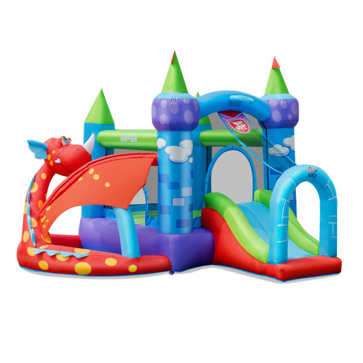 Kids Inflatable Bounce House Dragon Jumping Slide Bouncer Castle with 740W Blower - Image 6