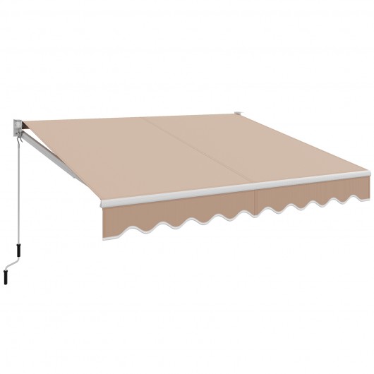 10 x 8.2 Feet Retractable Awning with Easy Opening Manual Crank Handle-Beige - Image 3