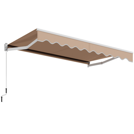 10 x 8.2 Feet Retractable Awning with Easy Opening Manual Crank Handle-Beige - Image 4