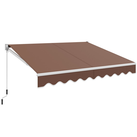 10 x 8.2 Feet Retractable Awning with Easy Opening Manual Crank Handle-Brown - Image 6