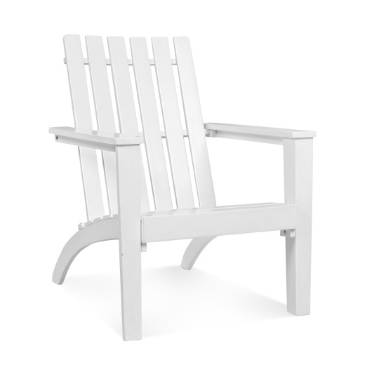 Outdoor Durable Patio Acacia Wood Adirondack Lounge Armchair-White - Image 2