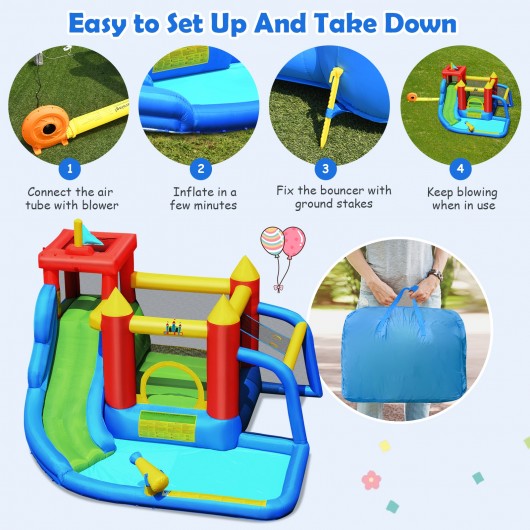 Inflatable Bounce House Splash Pool with Water Climb Slide Blower included - Image 6