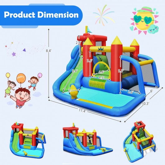 Inflatable Bounce House Splash Pool with Water Climb Slide Blower included - Image 5