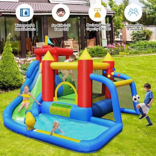 Inflatable Bounce House Splash Pool with Water Climb Slide Blower included - Image 4