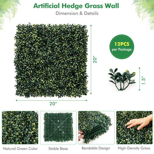 12 Pieces Artificial Peanut Leaf Hedges Panels - Image 3