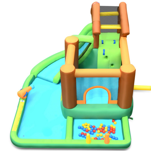 Inflatable Waterslide Bounce House Climbing Wall without Blower - Image 3
