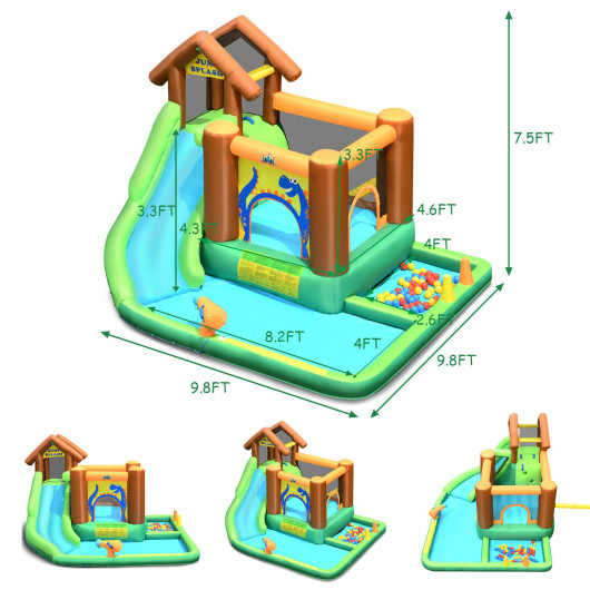 Inflatable Waterslide Bounce House Climbing Wall without Blower - Image 4