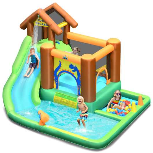 Inflatable Waterslide Bounce House Climbing Wall without Blower - Image 6