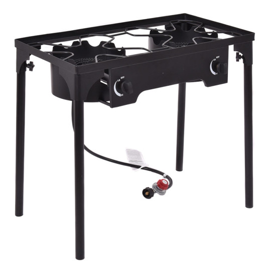 150000 BTU Double Burner Outdoor Stove BBQ Grill - Image 4