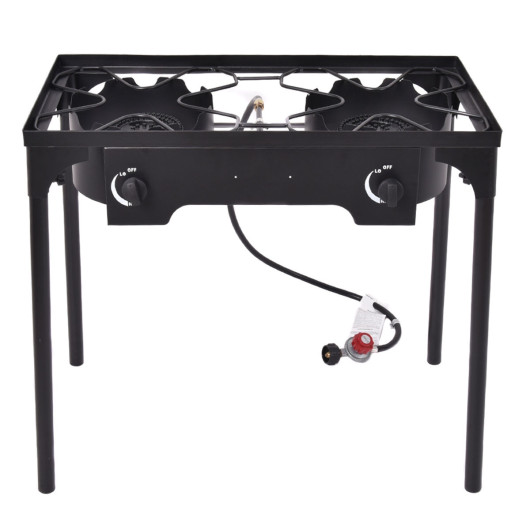 150000 BTU Double Burner Outdoor Stove BBQ Grill - Image 2
