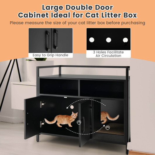Hidden Cat Washroom with Double Doors and Scratch Cardboard - Image 4