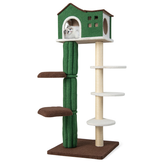 Multi-level Cat Tree with Condo andand Anti-tipping Device-Green - Image 3