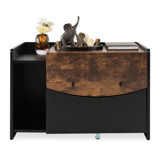 Cat Litter Box Enclosure with Pull-out Drawer-Black - Image 3