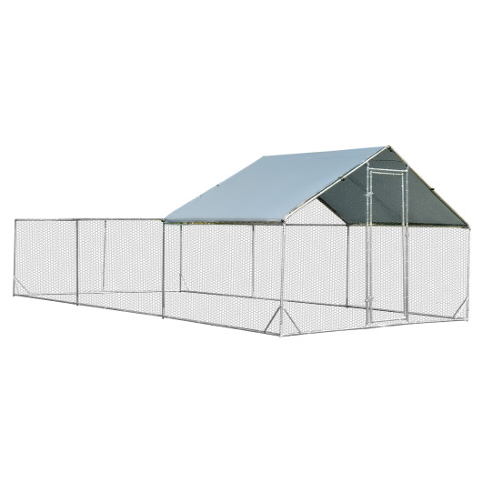 Large Metal Chicken Coop with Waterproof and Sun-proof Cover - Image 2