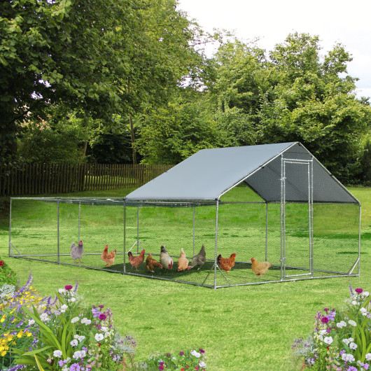 Large Metal Chicken Coop with Waterproof and Sun-proof Cover - Image 3
