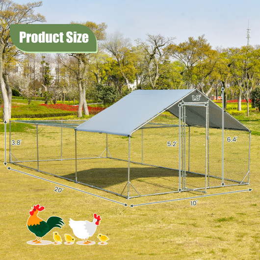 Large Metal Chicken Coop with Waterproof and Sun-proof Cover - Image 5