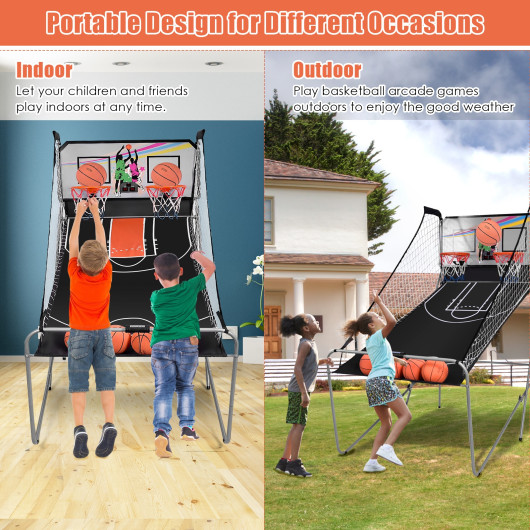Indoor Double Electronic Basketball Game with 4 Balls - Image 6