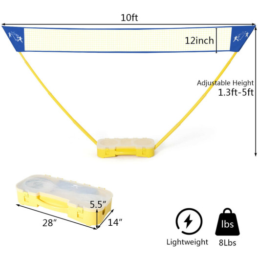 Portable Badminton Set Folding Tennis Badminton Volleyball Net - Image 5