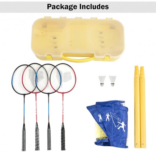 Portable Badminton Set Folding Tennis Badminton Volleyball Net - Image 3