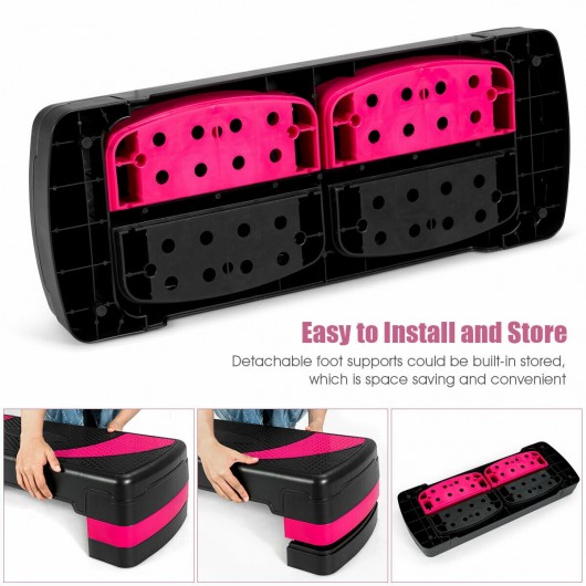 31 Inch Adjustable Exercise Aerobic Stepper with Non-Slip Pads - Image 5
