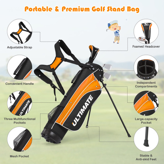 Junior Complete Golf Club Set For Age 8 to 10-Yellow - Image 2