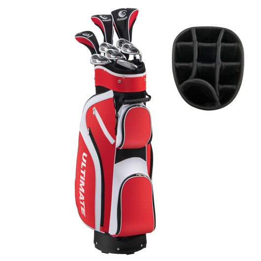 10 Pieces Ladies Complete Golf Club Set with Alloy Driver-Red - Image 6