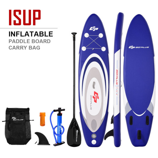 11 Feet Adjustable Inflatable Stand up Paddle SUP Surfboard with Bag - Image 4